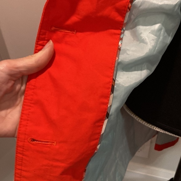 Lands End Jacket Orange Button Up Trench Coat Size 2-4 - Picture 6 of 13